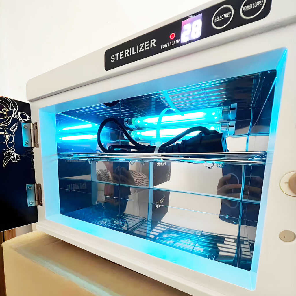 Touch screen nail tool UV disinfection cabinet