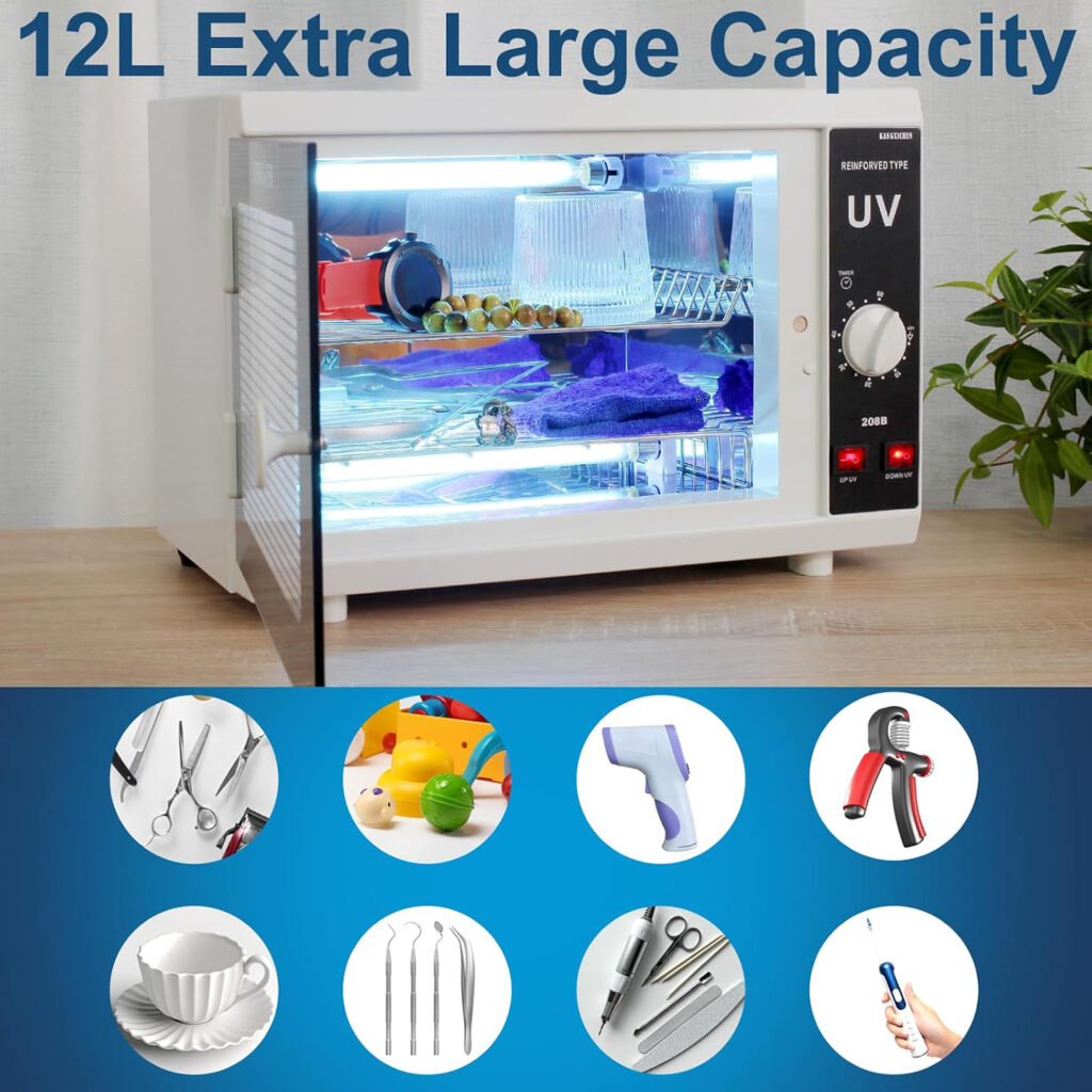 Double tube UV nail tool disinfection cabinet can disinfect products