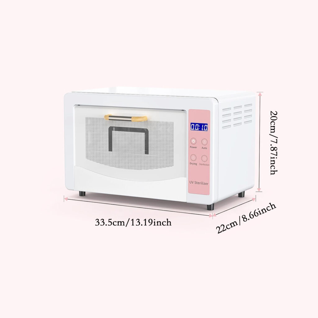 Dimensional drawing of UV drying and disinfection cabinet for nail tools Dimensional drawing of UV drying and disinfection cabinet for nail tools